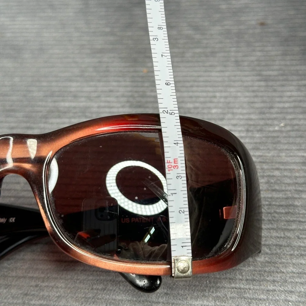 Maui Jim MJ 134-07 y2k Sunglasses Dark Tortoise Rectangle Wrap Made Italy vtg